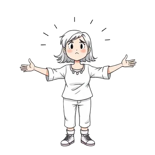 Desperate mother with open arms