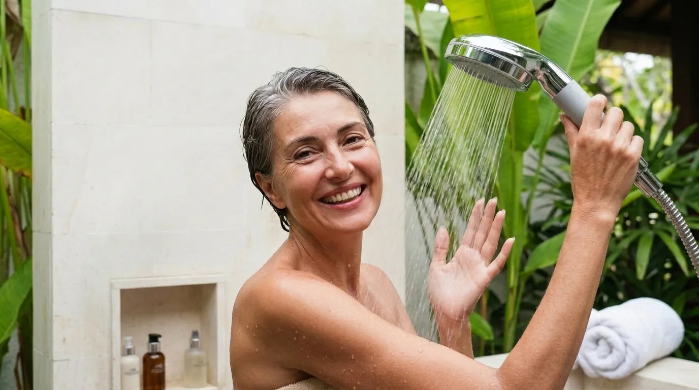 Happy customer with the eskiin showerhead